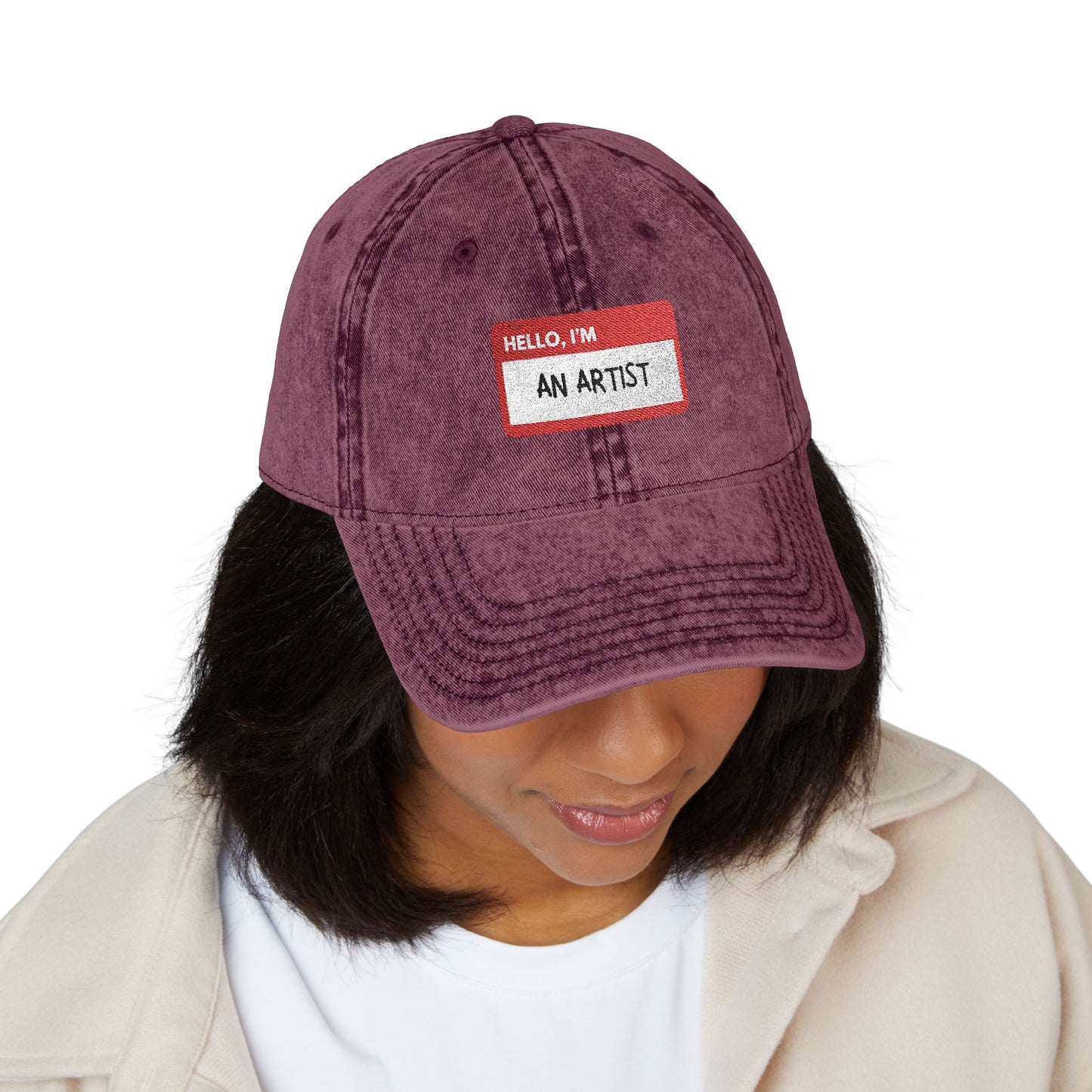 HELLO, I'M AN ARTIST - Embroidered Vintage Cap | Creative Hat